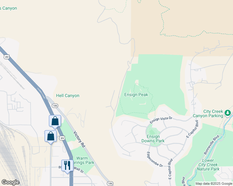 map of restaurants, bars, coffee shops, grocery stores, and more near 1144 Twickenham Drive in Salt Lake City
