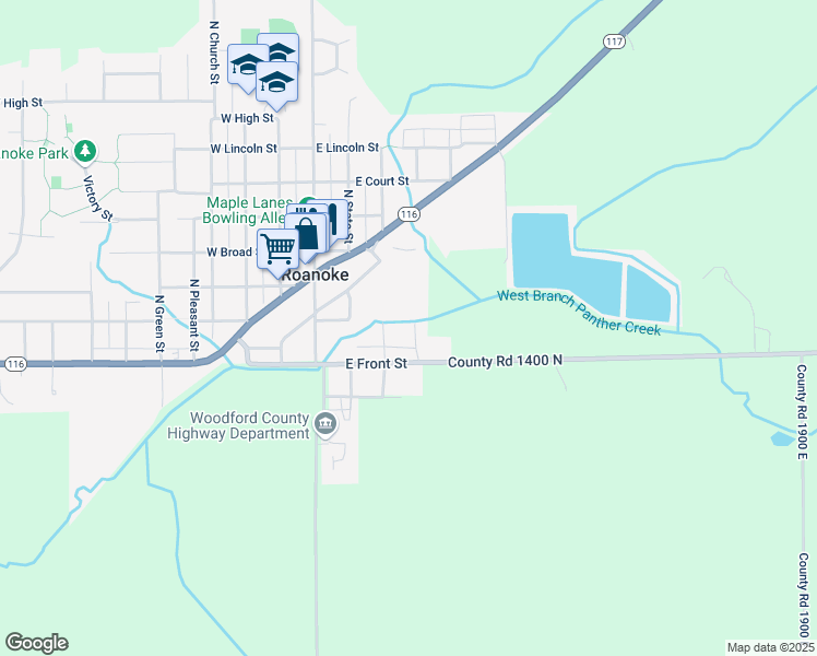 map of restaurants, bars, coffee shops, grocery stores, and more near 101-105 Monroe St in Roanoke
