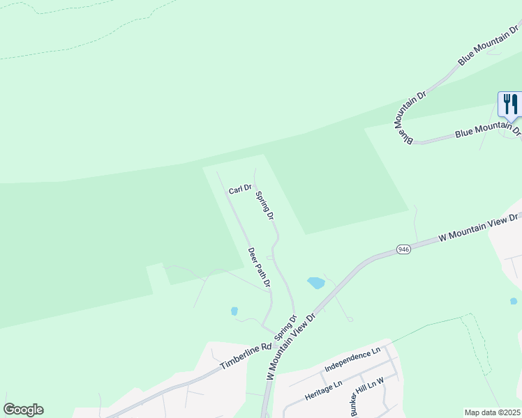 map of restaurants, bars, coffee shops, grocery stores, and more near 1409 Spring Drive in Walnutport