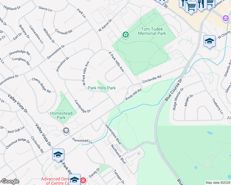 map of restaurants, bars, coffee shops, grocery stores, and more near 1699 Oxford Circle in State College