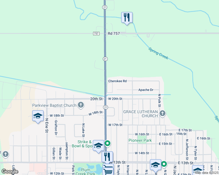 map of restaurants, bars, coffee shops, grocery stores, and more near 2108 North Adams Street in Lexington