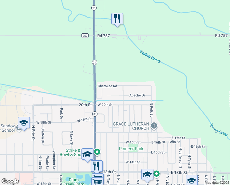 map of restaurants, bars, coffee shops, grocery stores, and more near 400 Cherokee Road in Lexington