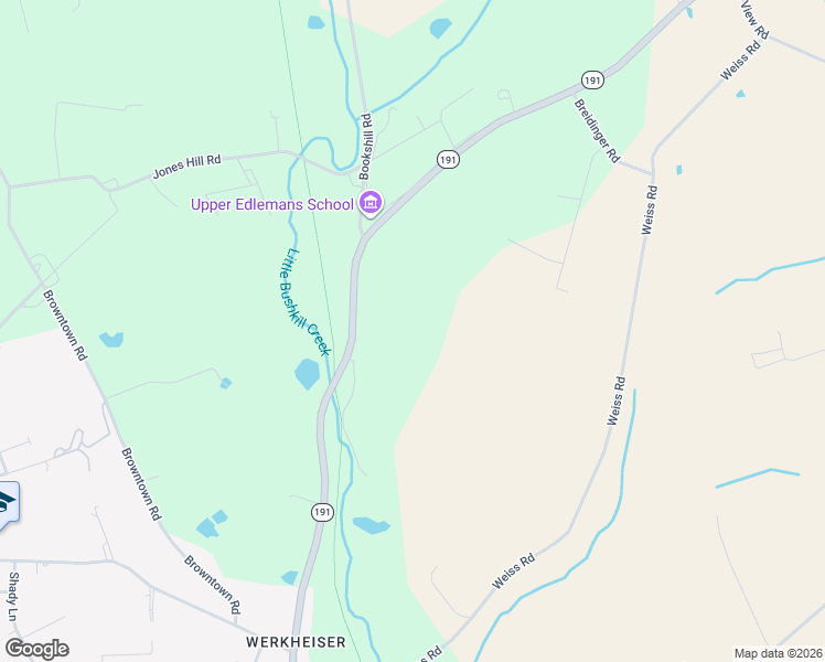 map of restaurants, bars, coffee shops, grocery stores, and more near 968 Bangor Road in Nazareth