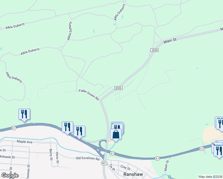 map of restaurants, bars, coffee shops, grocery stores, and more near 183-203 Coal Run Road in Coal Township