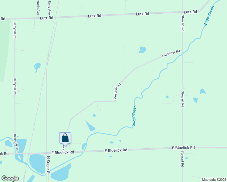 map of restaurants, bars, coffee shops, grocery stores, and more near 3115 Loescher Road in Lima