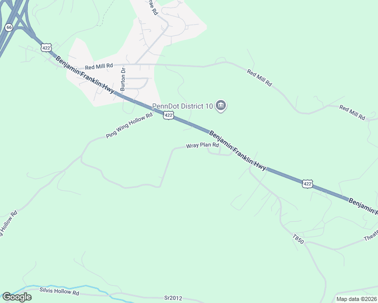 map of restaurants, bars, coffee shops, grocery stores, and more near 127 Wray Plan Road in Kittanning
