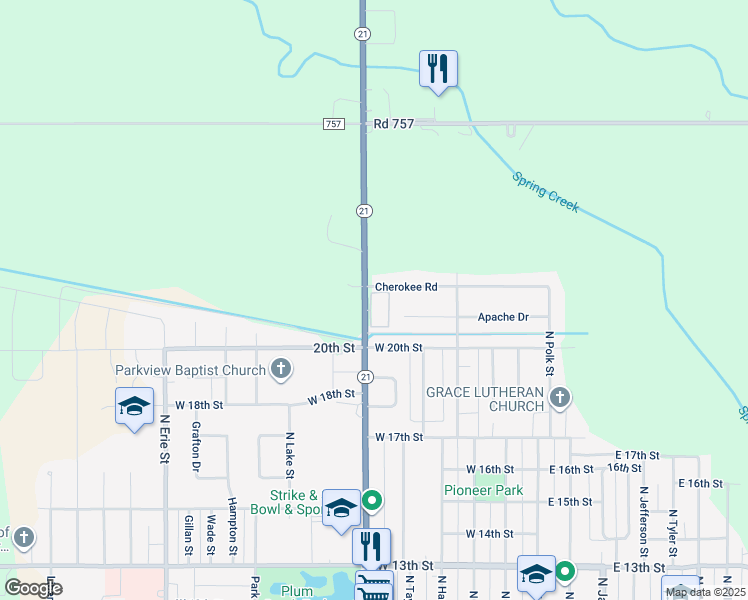 map of restaurants, bars, coffee shops, grocery stores, and more near 2108 North Adams Street in Lexington