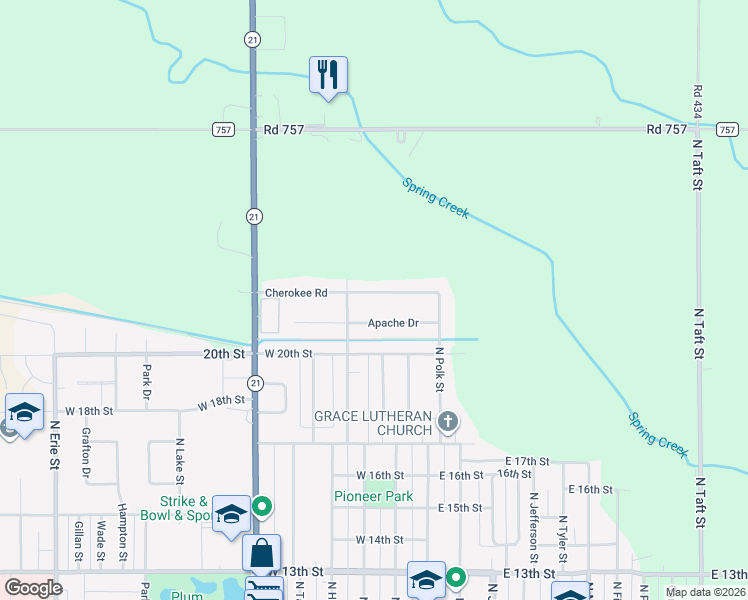 map of restaurants, bars, coffee shops, grocery stores, and more near 100-398 Cherokee Road in Lexington