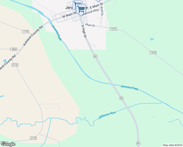 map of restaurants, bars, coffee shops, grocery stores, and more near in Jeromesville