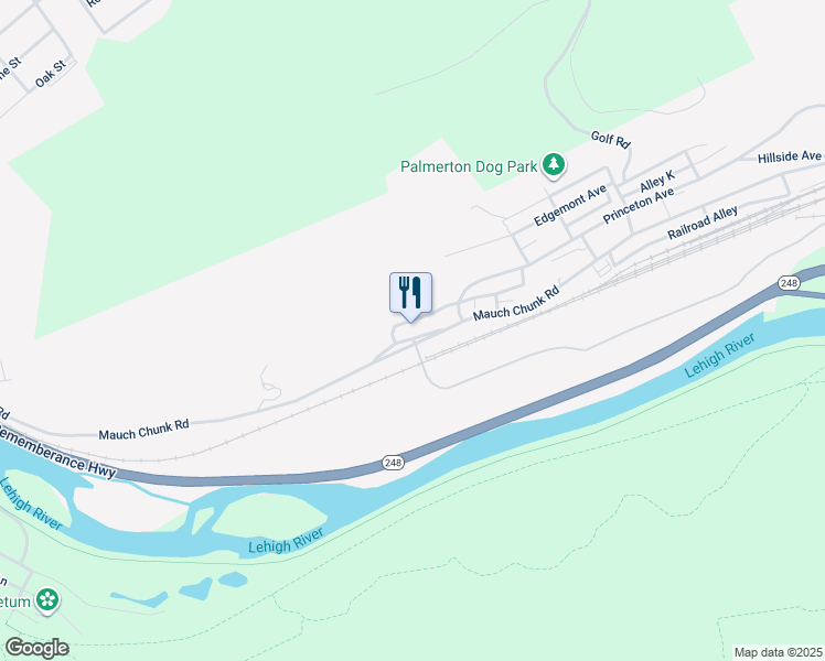 map of restaurants, bars, coffee shops, grocery stores, and more near 1025-1043 Princeton Pines in Palmerton