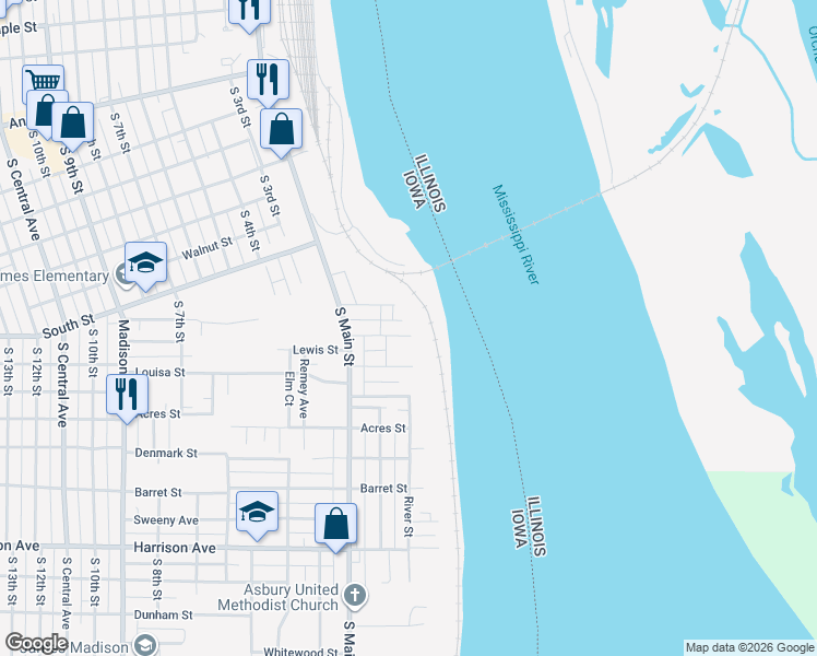 map of restaurants, bars, coffee shops, grocery stores, and more near 100 Clay St in Burlington
