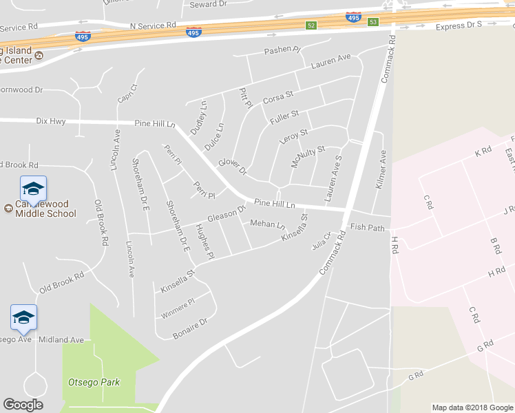 map of restaurants, bars, coffee shops, grocery stores, and more near 29 Pine Hill Lane in Dix Hills