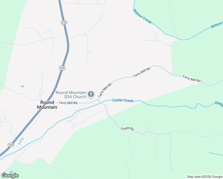 map of restaurants, bars, coffee shops, grocery stores, and more near 29927 Terry Mill Road in Round Mountain