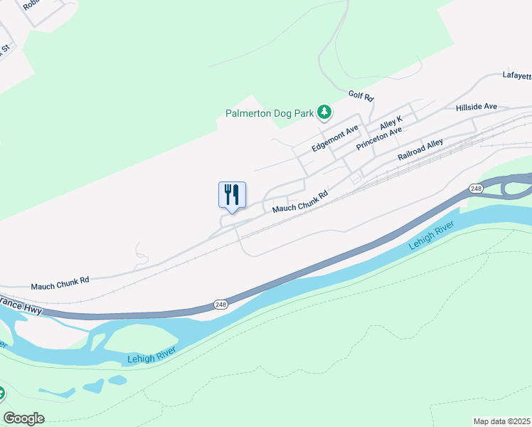 map of restaurants, bars, coffee shops, grocery stores, and more near Mauch Chunk Road in Palmerton