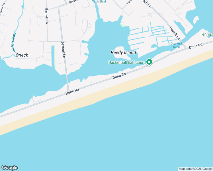 map of restaurants, bars, coffee shops, grocery stores, and more near 199 Dune Road in Westhampton Beach