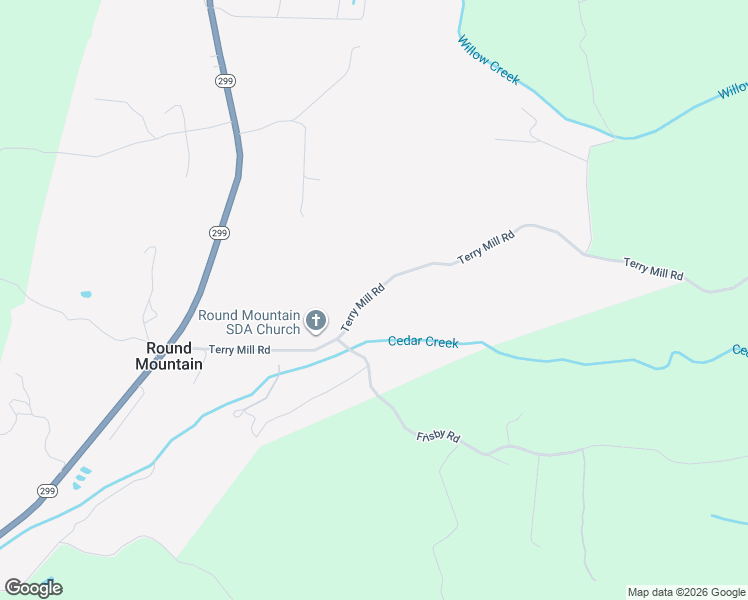 map of restaurants, bars, coffee shops, grocery stores, and more near 29927 Terry Mill Road in Round Mountain