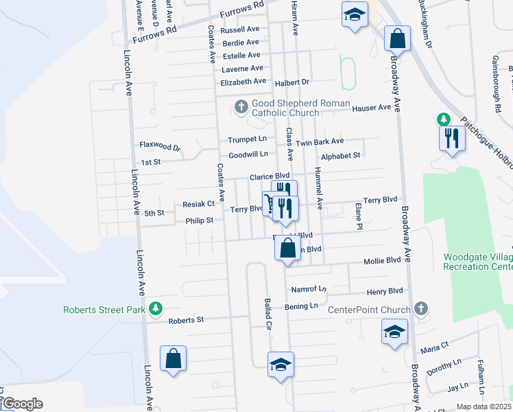 map of restaurants, bars, coffee shops, grocery stores, and more near 1220 Tuttle Street in Holbrook