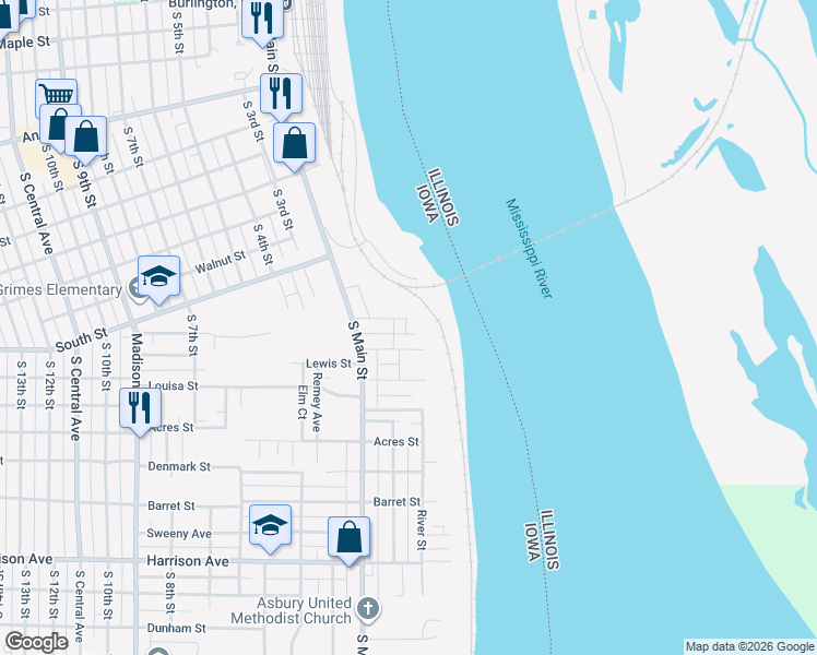 map of restaurants, bars, coffee shops, grocery stores, and more near 100 Clay Street in Burlington