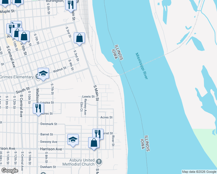 map of restaurants, bars, coffee shops, grocery stores, and more near 100 Clay Street in Burlington
