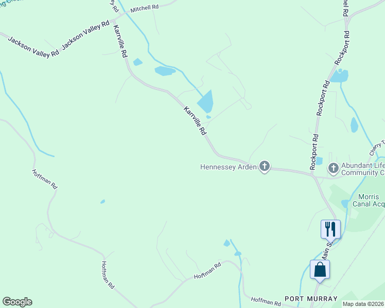 map of restaurants, bars, coffee shops, grocery stores, and more near 150 Karrville Road in Mansfield Township