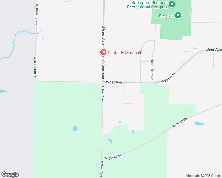 map of restaurants, bars, coffee shops, grocery stores, and more near 7604-7958 South Gear Avenue in Burlington