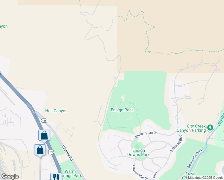 map of restaurants, bars, coffee shops, grocery stores, and more near 871 North Sandhurst Drive in Salt Lake City