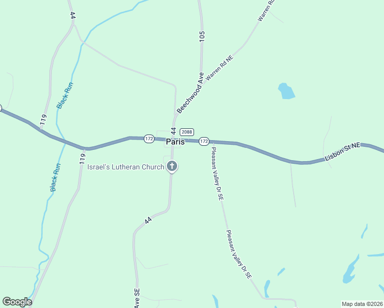 map of restaurants, bars, coffee shops, grocery stores, and more near 12710 Lisbon Street Northeast in Paris