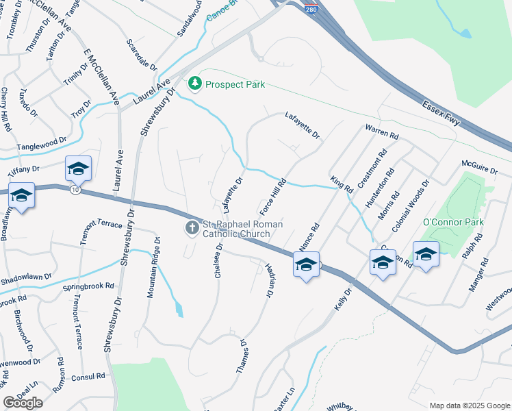 map of restaurants, bars, coffee shops, grocery stores, and more near 22 Force Hill Road in Livingston