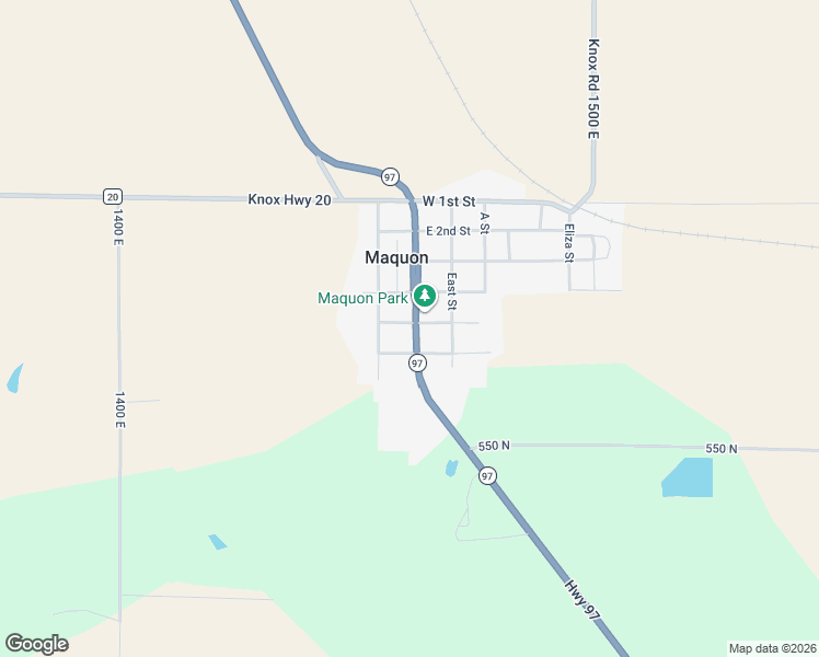 map of restaurants, bars, coffee shops, grocery stores, and more near 104 West 5th Street in Maquon