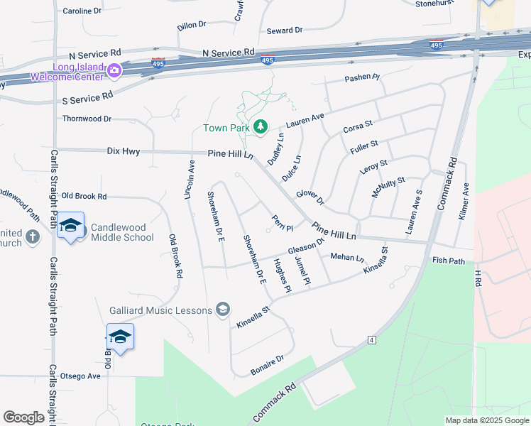 map of restaurants, bars, coffee shops, grocery stores, and more near 2 Aries Lane in Dix Hills
