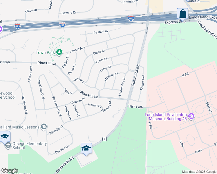 map of restaurants, bars, coffee shops, grocery stores, and more near 10 Cedar Crest Place in Dix Hills