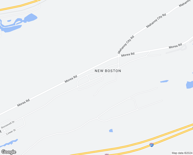 map of restaurants, bars, coffee shops, grocery stores, and more near 353 Roosevelt Drive in New Boston-Morea