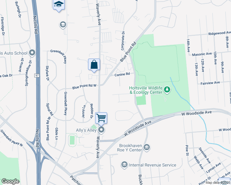 map of restaurants, bars, coffee shops, grocery stores, and more near 11 Alloy Court in Holtsville