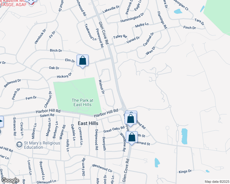 map of restaurants, bars, coffee shops, grocery stores, and more near 50 Spruce Drive in Roslyn