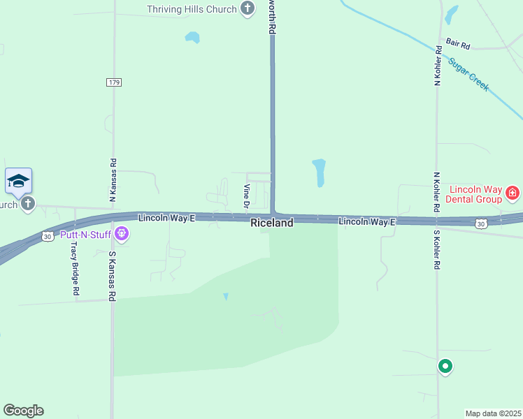 map of restaurants, bars, coffee shops, grocery stores, and more near 11980 Lincoln Way East in Orrville