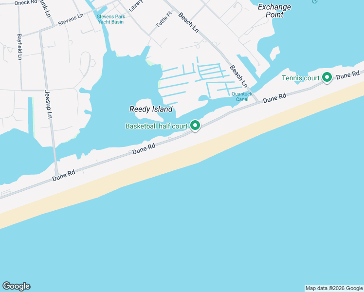map of restaurants, bars, coffee shops, grocery stores, and more near 163 Dune Road in Westhampton Beach