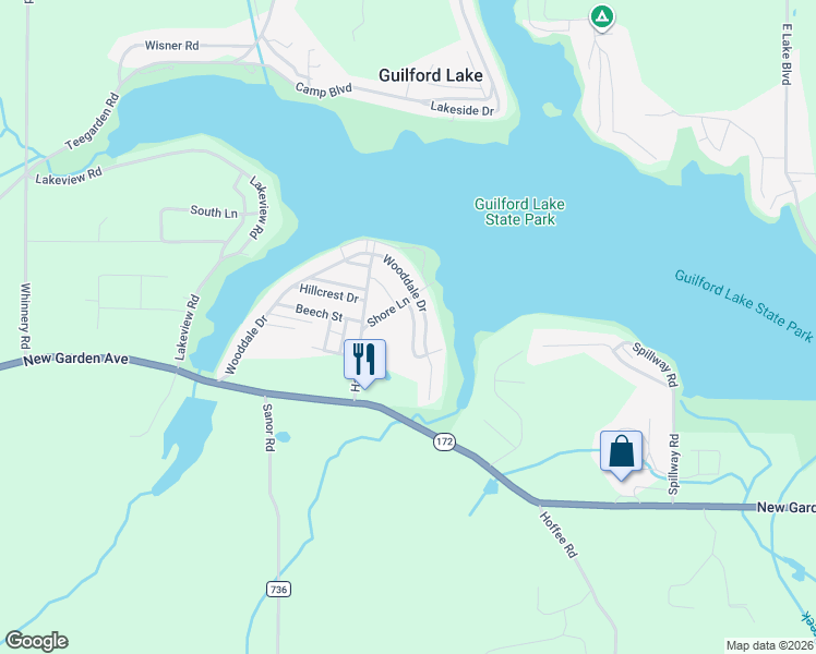 map of restaurants, bars, coffee shops, grocery stores, and more near 32205 Orchard Knoll Drive in Lisbon