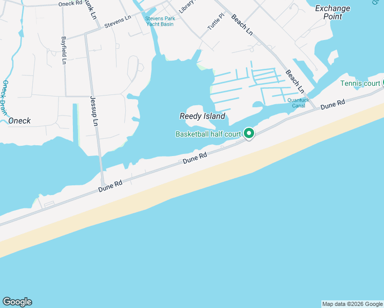 map of restaurants, bars, coffee shops, grocery stores, and more near 178 Dune Road in Westhampton Beach