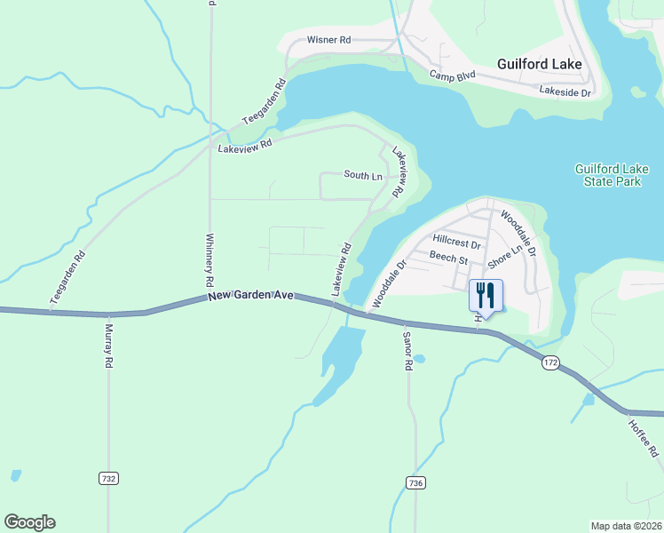 map of restaurants, bars, coffee shops, grocery stores, and more near 7183 Lakeview Road in Hanoverton