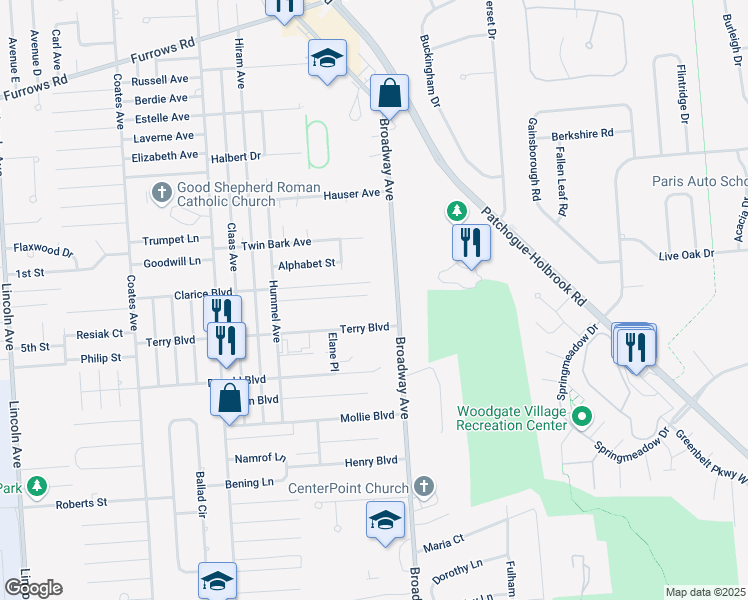 map of restaurants, bars, coffee shops, grocery stores, and more near 446 Atwell Street in Holbrook