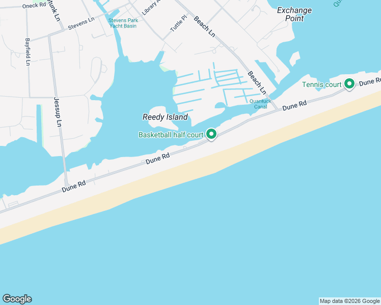 map of restaurants, bars, coffee shops, grocery stores, and more near 163 Dune Road in Westhampton Beach