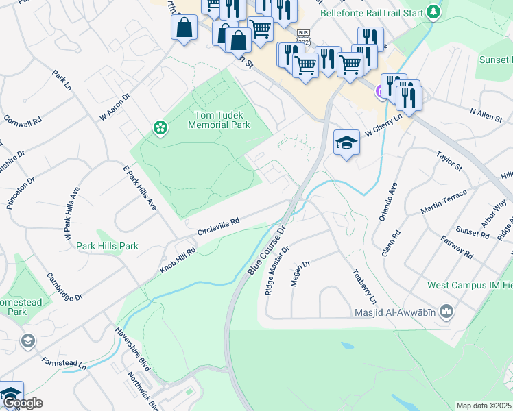 map of restaurants, bars, coffee shops, grocery stores, and more near 1257-1311 Circleville Road in State College