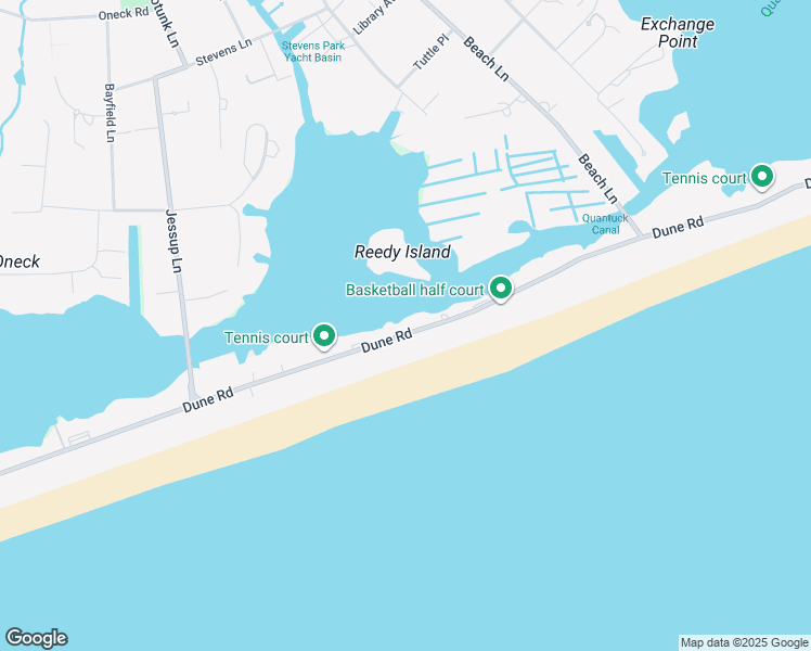 map of restaurants, bars, coffee shops, grocery stores, and more near 170 Dune Road in Westhampton Beach