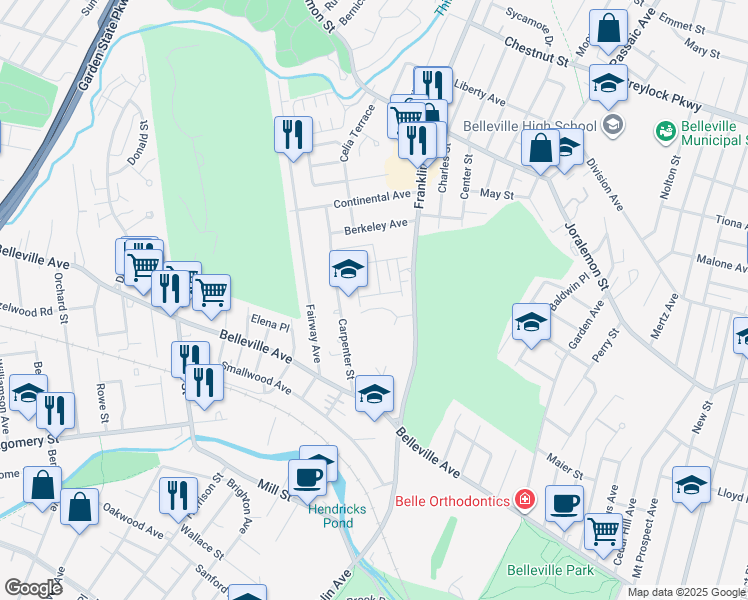 map of restaurants, bars, coffee shops, grocery stores, and more near 809 Deluca Road in Belleville