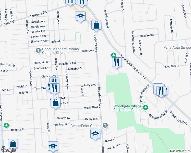 map of restaurants, bars, coffee shops, grocery stores, and more near 446 Atwell Street in Holbrook