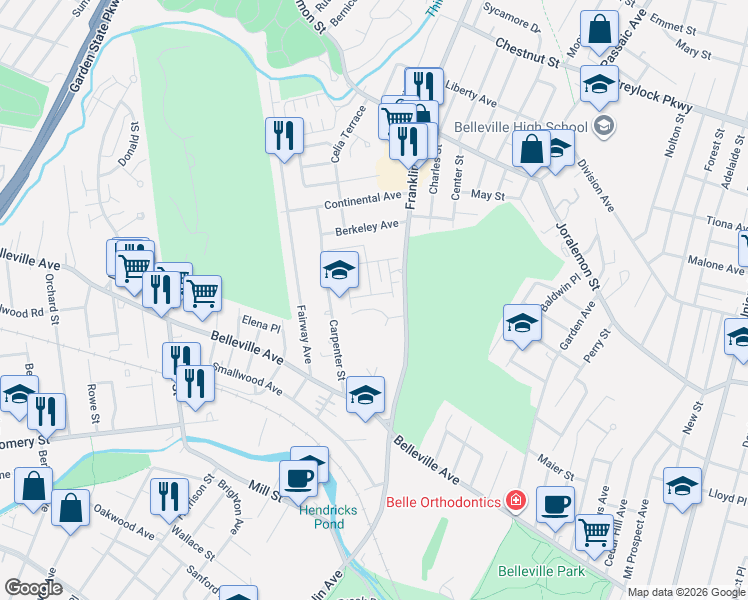 map of restaurants, bars, coffee shops, grocery stores, and more near 809 Deluca Road in Belleville