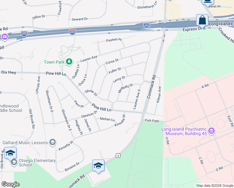 map of restaurants, bars, coffee shops, grocery stores, and more near 10 Cedar Crest Place in Dix Hills
