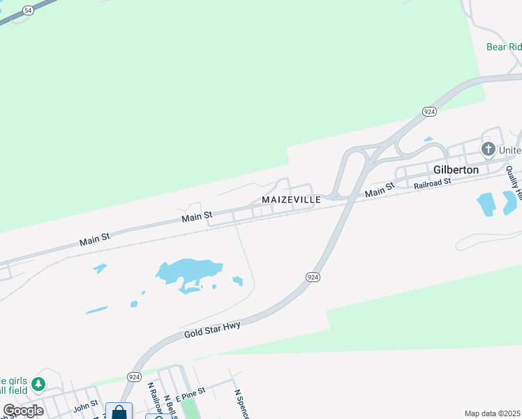 map of restaurants, bars, coffee shops, grocery stores, and more near 1216 Main Street in Gilberton