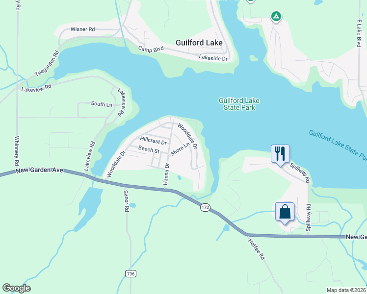 map of restaurants, bars, coffee shops, grocery stores, and more near 32205 Orchard Knoll Drive in Lisbon