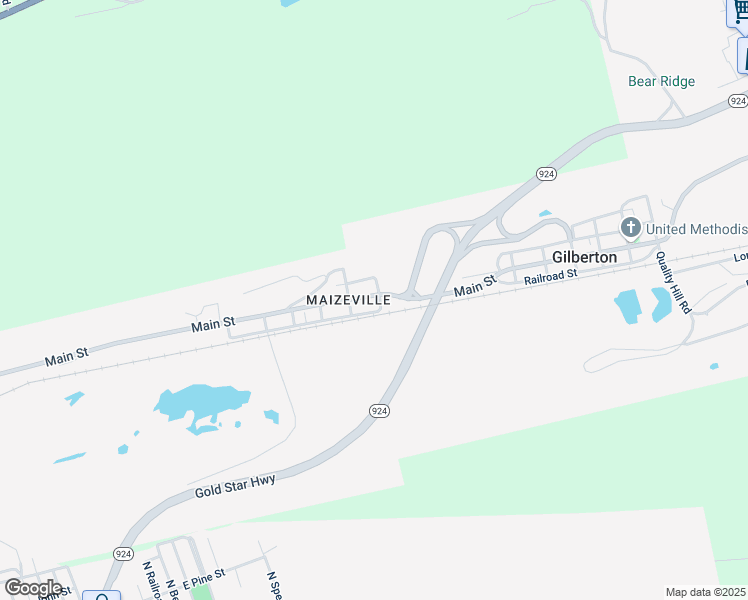 map of restaurants, bars, coffee shops, grocery stores, and more near 1004 Main Street in Gilberton